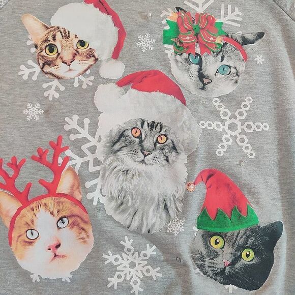 Freeze Christmas snow cat crew neck light up sweatshirt XL - Picture 6 of 10